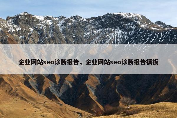 企业网站seo诊断报告，企业网站seo诊断报告模板