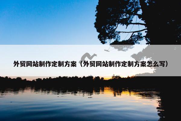 外贸网站制作定制方案（外贸网站制作定制方案怎么写）