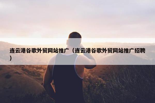 连云港谷歌外贸网站推广（连云港谷歌外贸网站推广招聘）