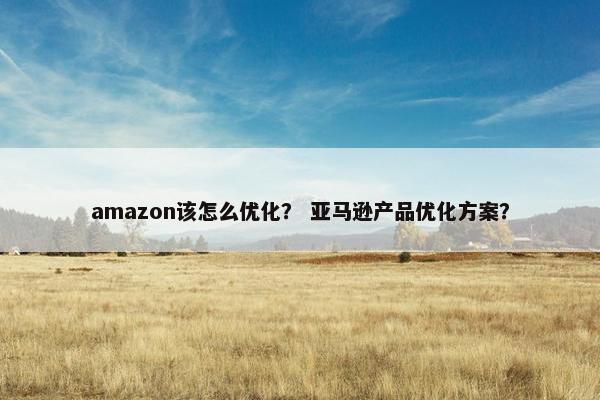amazon该怎么优化？ 亚马逊产品优化方案？