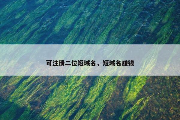 可注册二位短域名，短域名赚钱