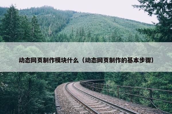 动态网页制作模块什么（动态网页制作的基本步骤）
