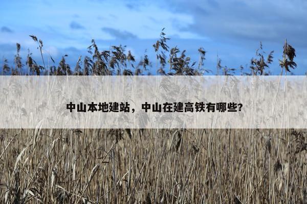 中山本地建站，中山在建高铁有哪些?