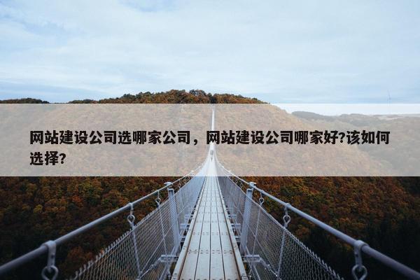 网站建设公司选哪家公司，网站建设公司哪家好?该如何选择?