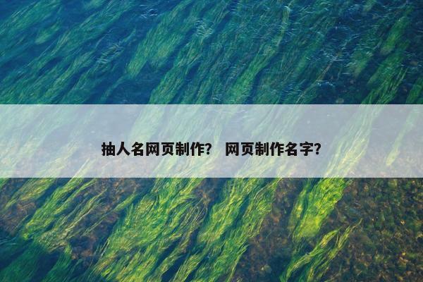 抽人名网页制作？ 网页制作名字？