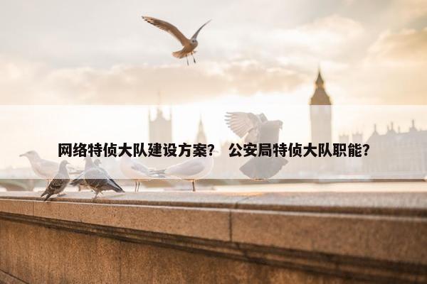 网络特侦大队建设方案？ 公安局特侦大队职能？