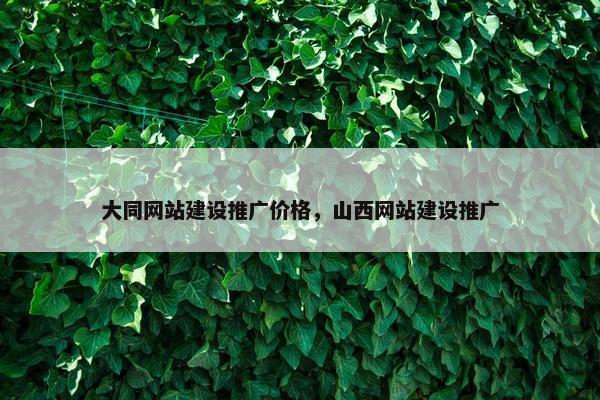 大同网站建设推广价格，山西网站建设推广