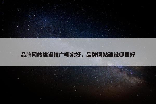 品牌网站建设推广哪家好，品牌网站建设哪里好