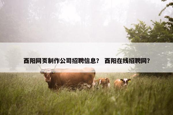 酉阳网页制作公司招聘信息？ 酉阳在线招聘网？