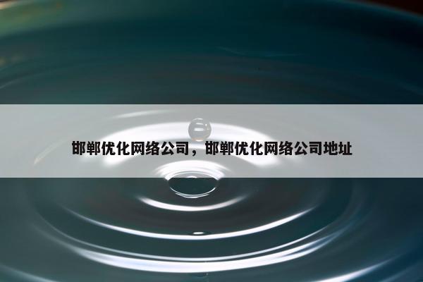 邯郸优化网络公司，邯郸优化网络公司地址