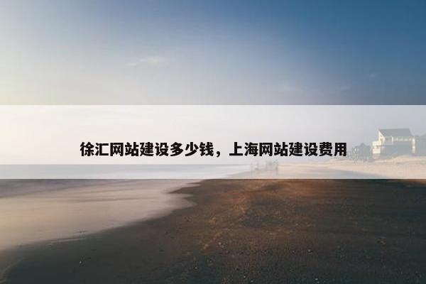 徐汇网站建设多少钱，上海网站建设费用