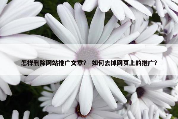 怎样删除网站推广文章？ 如何去掉网页上的推广？