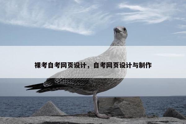 裸考自考网页设计，自考网页设计与制作