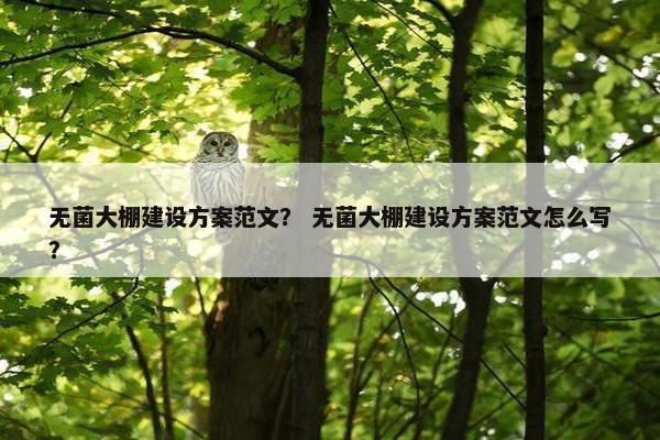无菌大棚建设方案范文？ 无菌大棚建设方案范文怎么写？