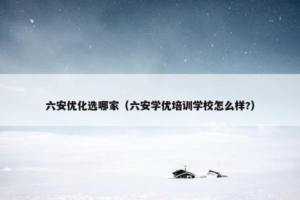 六安优化选哪家（六安学优培训学校怎么样?）