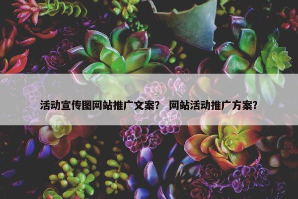 活动宣传图网站推广文案？ 网站活动推广方案？