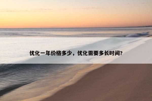 优化一年价格多少，优化需要多长时间?