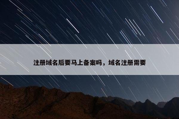 注册域名后要马上备案吗，域名注册需要