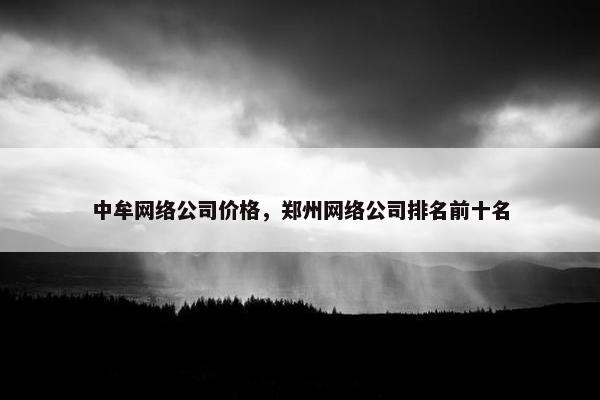 中牟网络公司价格，郑州网络公司排名前十名