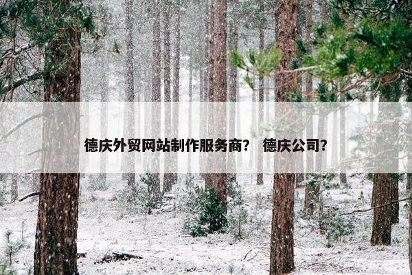 德庆外贸网站制作服务商？ 德庆公司？