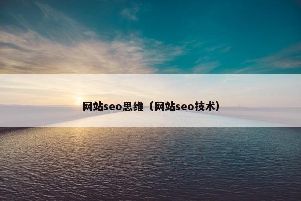 网站seo思维（网站seo技术）