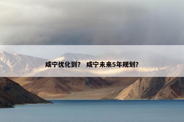 咸宁优化到？ 咸宁未来5年规划？