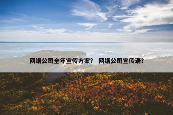 网络公司全年宣传方案？ 网络公司宣传语？