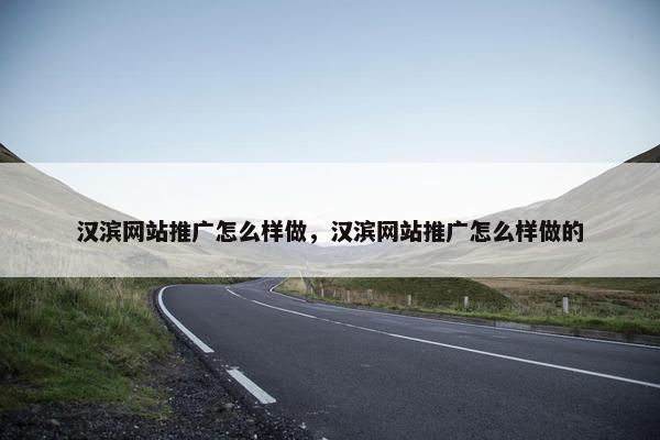 汉滨网站推广怎么样做，汉滨网站推广怎么样做的
