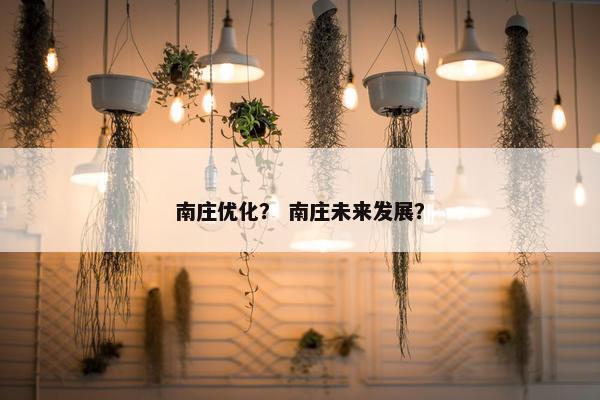 南庄优化？ 南庄未来发展？