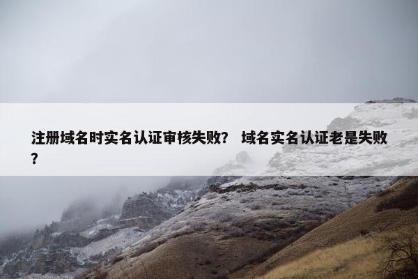注册域名时实名认证审核失败？ 域名实名认证老是失败？