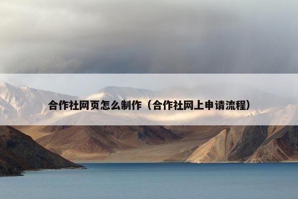 合作社网页怎么制作（合作社网上申请流程）