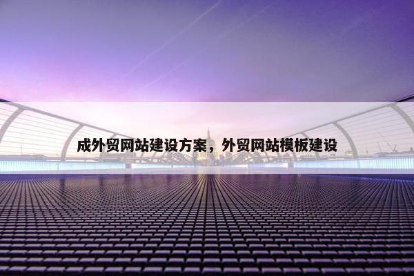 成外贸网站建设方案，外贸网站模板建设