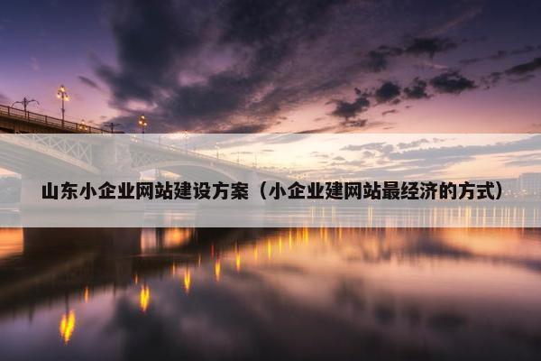 山东小企业网站建设方案（小企业建网站最经济的方式）