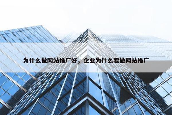 为什么做网站推广好，企业为什么要做网站推广