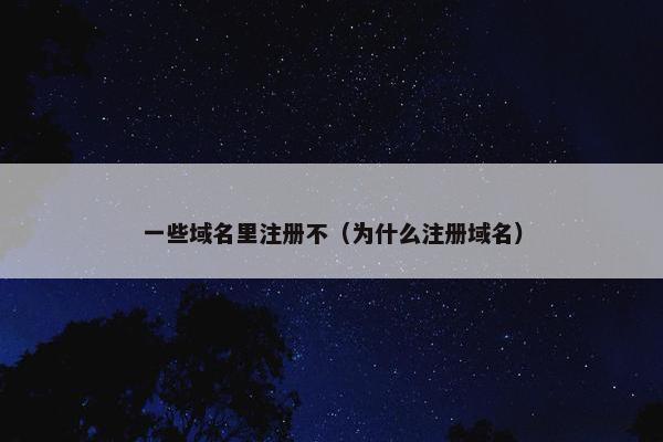 一些域名里注册不（为什么注册域名）