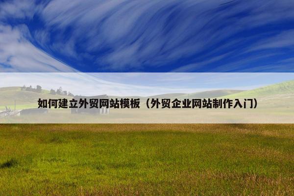 如何建立外贸网站模板（外贸企业网站制作入门）