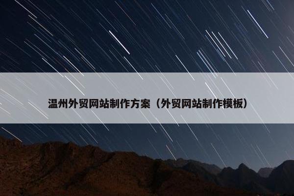 温州外贸网站制作方案（外贸网站制作模板）