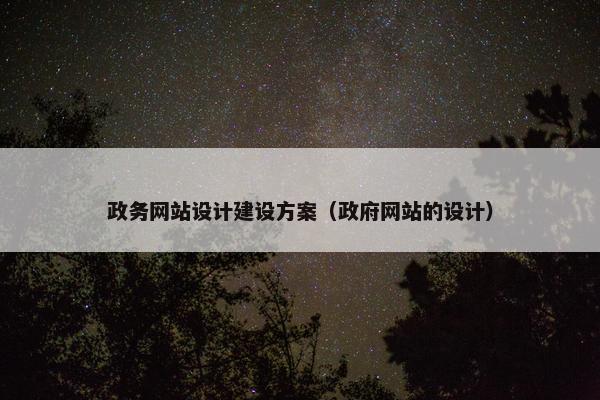 政务网站设计建设方案（政府网站的设计）