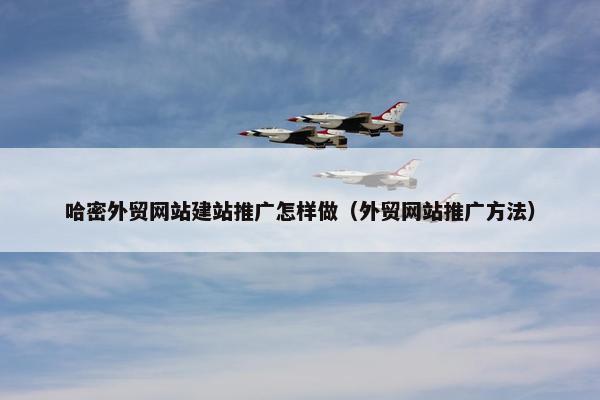 哈密外贸网站建站推广怎样做（外贸网站推广方法）