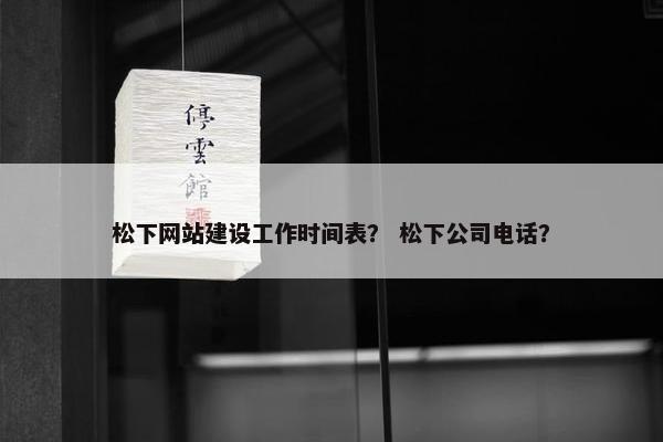 松下网站建设工作时间表？ 松下公司电话？