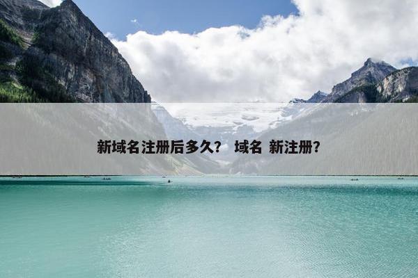 新域名注册后多久？ 域名 新注册？