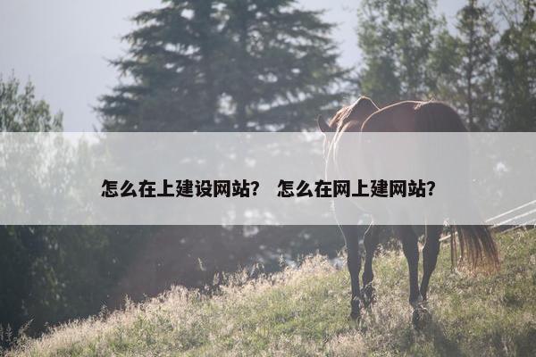 怎么在上建设网站？ 怎么在网上建网站？