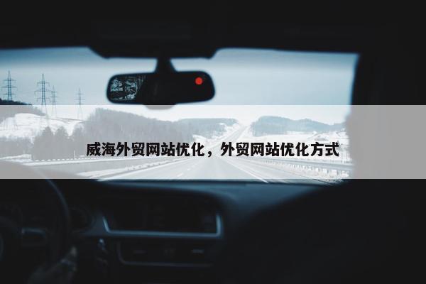 威海外贸网站优化，外贸网站优化方式
