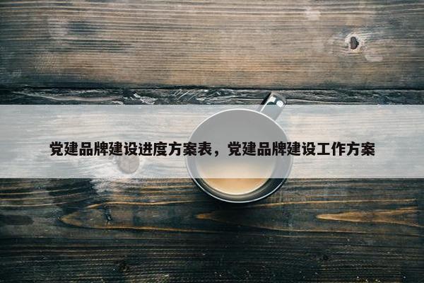 党建品牌建设进度方案表，党建品牌建设工作方案