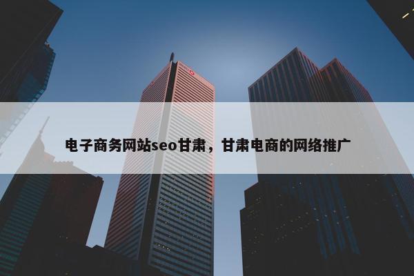 电子商务网站seo甘肃，甘肃电商的网络推广