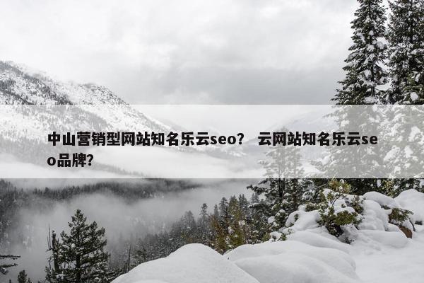 中山营销型网站知名乐云seo？ 云网站知名乐云seo品牌？