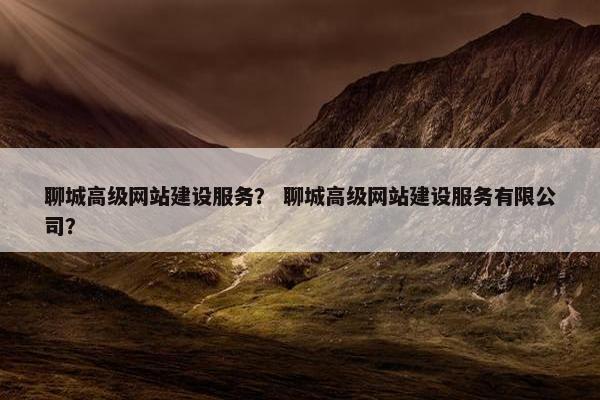 聊城高级网站建设服务？ 聊城高级网站建设服务有限公司？