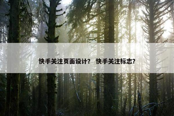 快手关注页面设计？ 快手关注标志？