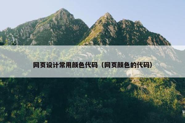 网页设计常用颜色代码（网页颜色的代码）