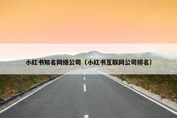 小红书知名网络公司（小红书互联网公司排名）